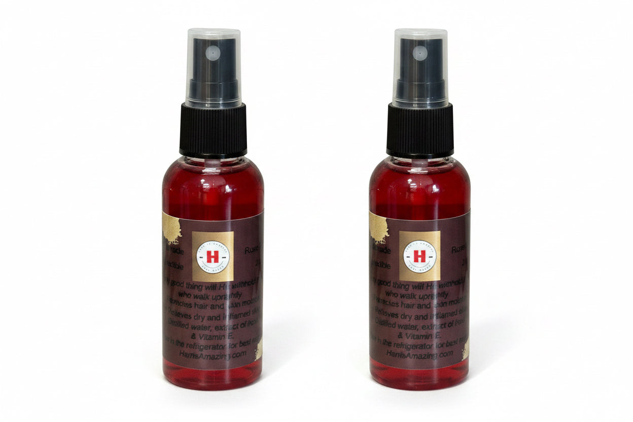 ROSE WATER/HYDROSOL DUO - Two - 2oz Rose Water/Hydrosol. *MUST REFRIGERATE.