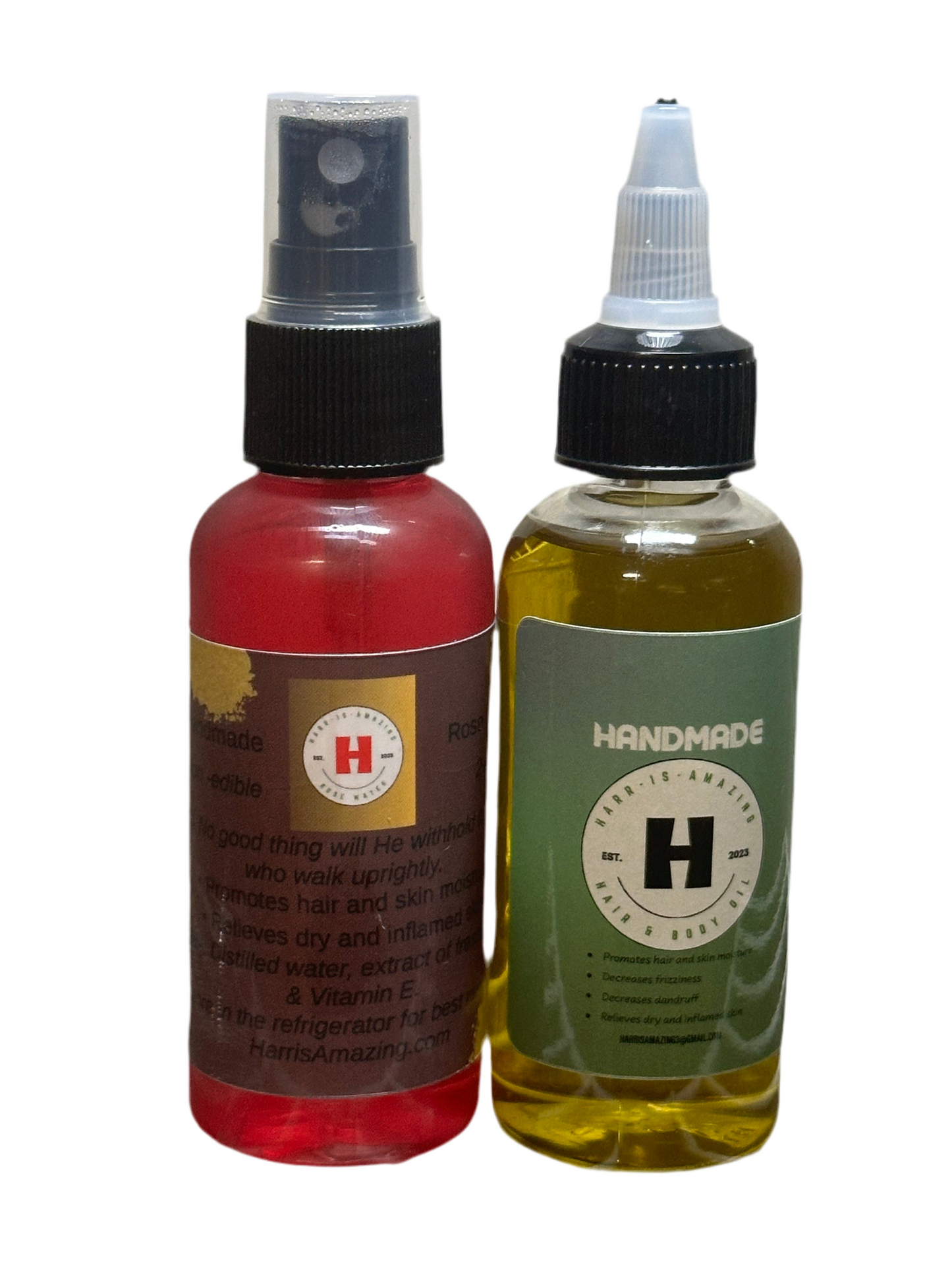 TRAVEL SIZE COMBO MOISTURE- 2oz Rose Water/Hydrosol + 2oz Oil Blend
