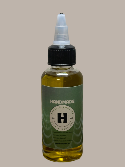 Oil Blend for Hair & Body-Unisex.  Aromatic with Vitamin E, Lavender, and Peppermint.