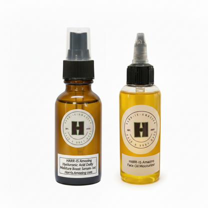 SKINCARE COMBO - 2oz Hyaluronic Acid Serum + 2oz Face Oil Moisturizer. *MUST REFRIGERATE HYALURONIC ACID.