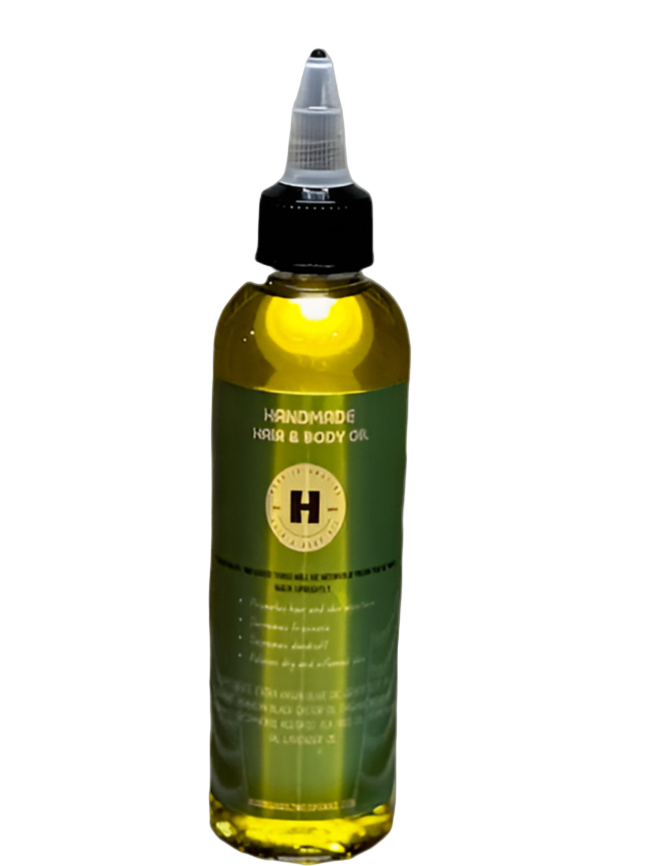Oil Blend with Vit. E for Hair & Body - Unisex.  Aromatic with Lavender and Peppermint.