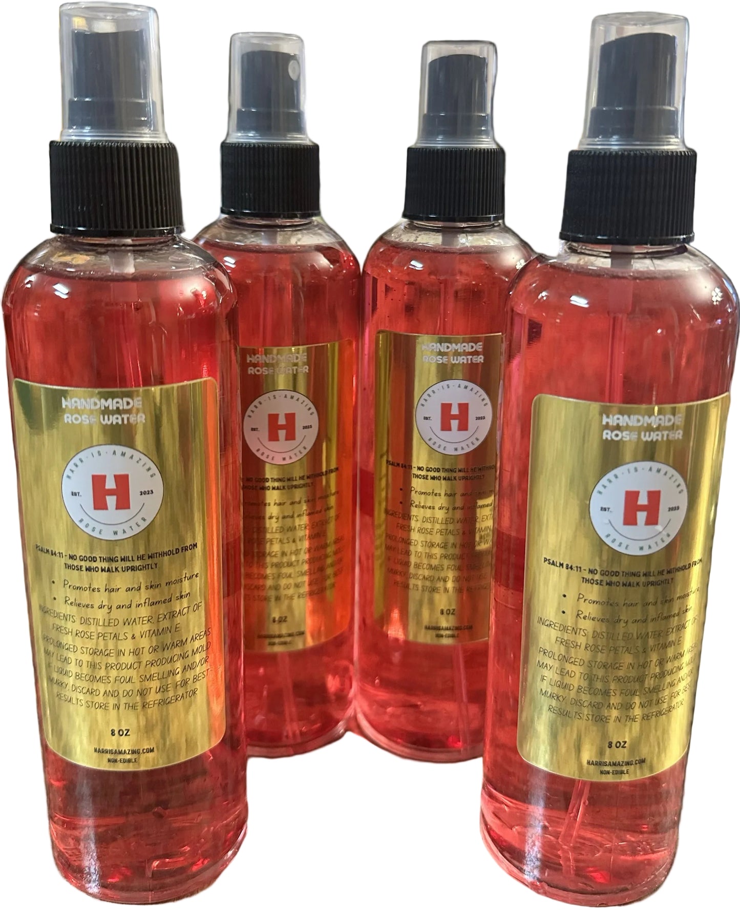 Rose Water-Hydrosol Preservative Free with Vit. E *Unisex.  Daily Skin Toner, Hydrator & Hair, Scalp Moisturizer.  *MUST REFRIGERATE*