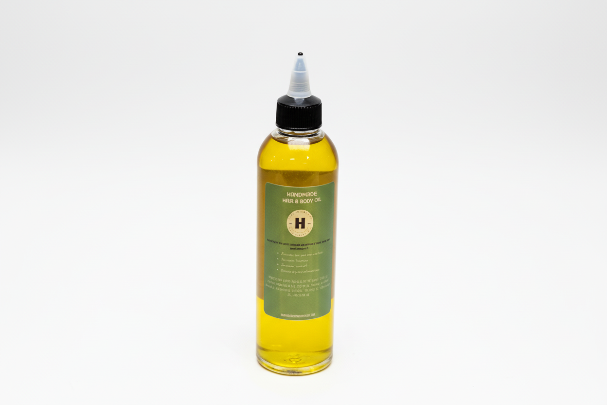 Oil Blend with Vit. E for Hair & Body *Unisex.  Aromatic with Lavender and Peppermint.